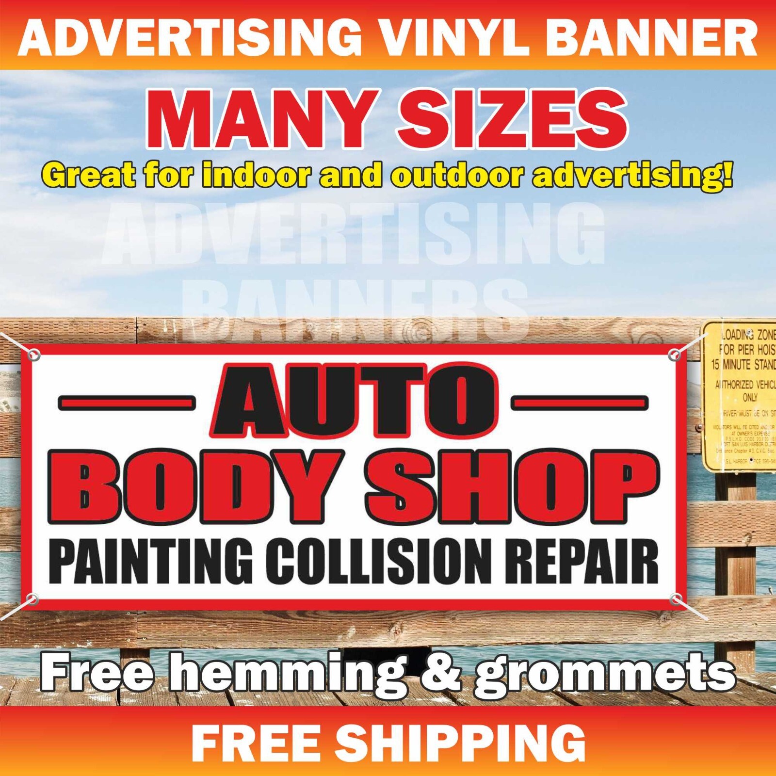 AUTO BODY SHOP COLLISION REPAIR Advertising Banner Vinyl Sign service paint car