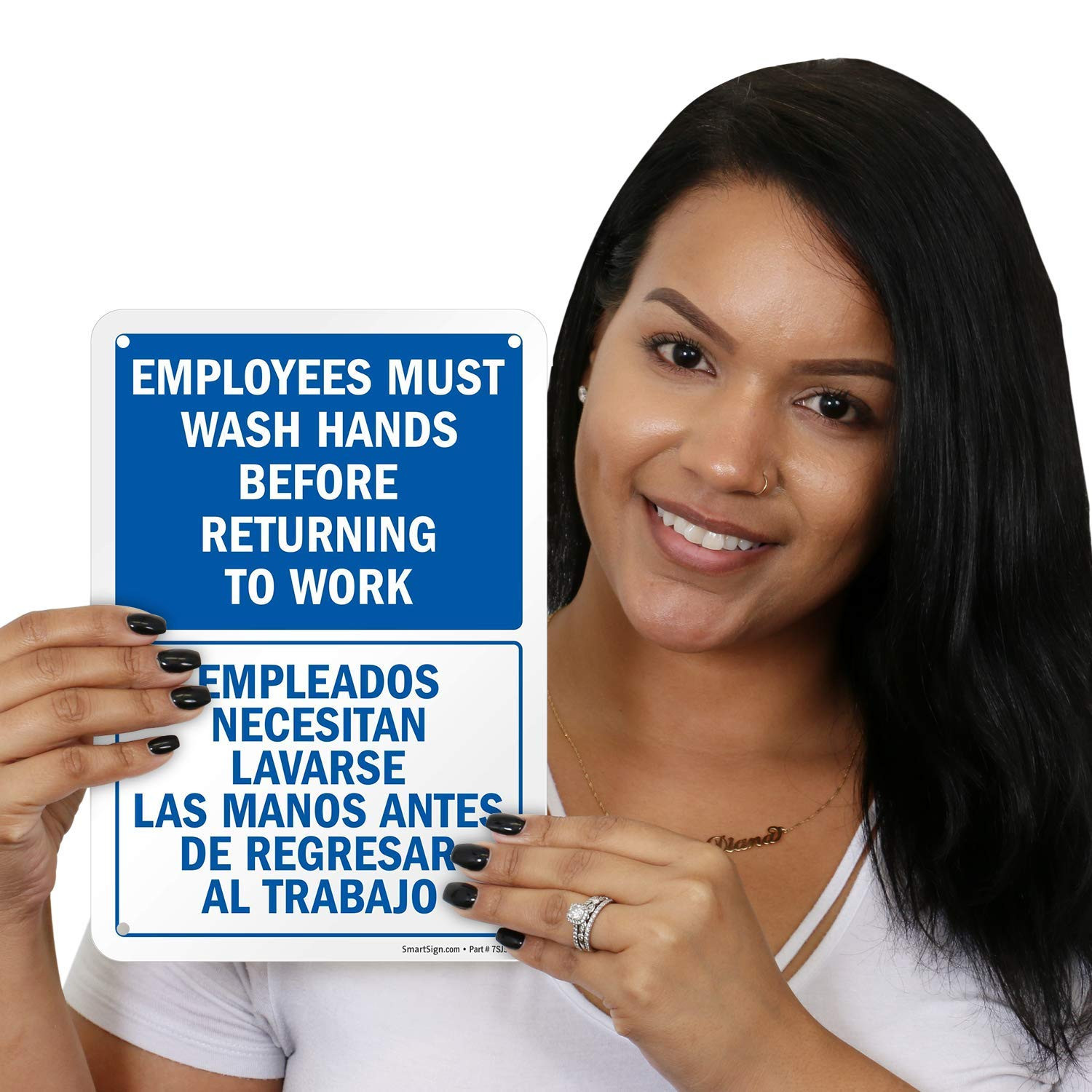 Smartsign 10 X 7 Inch “Employees Must Wash Hands before Returning to Work” Offic