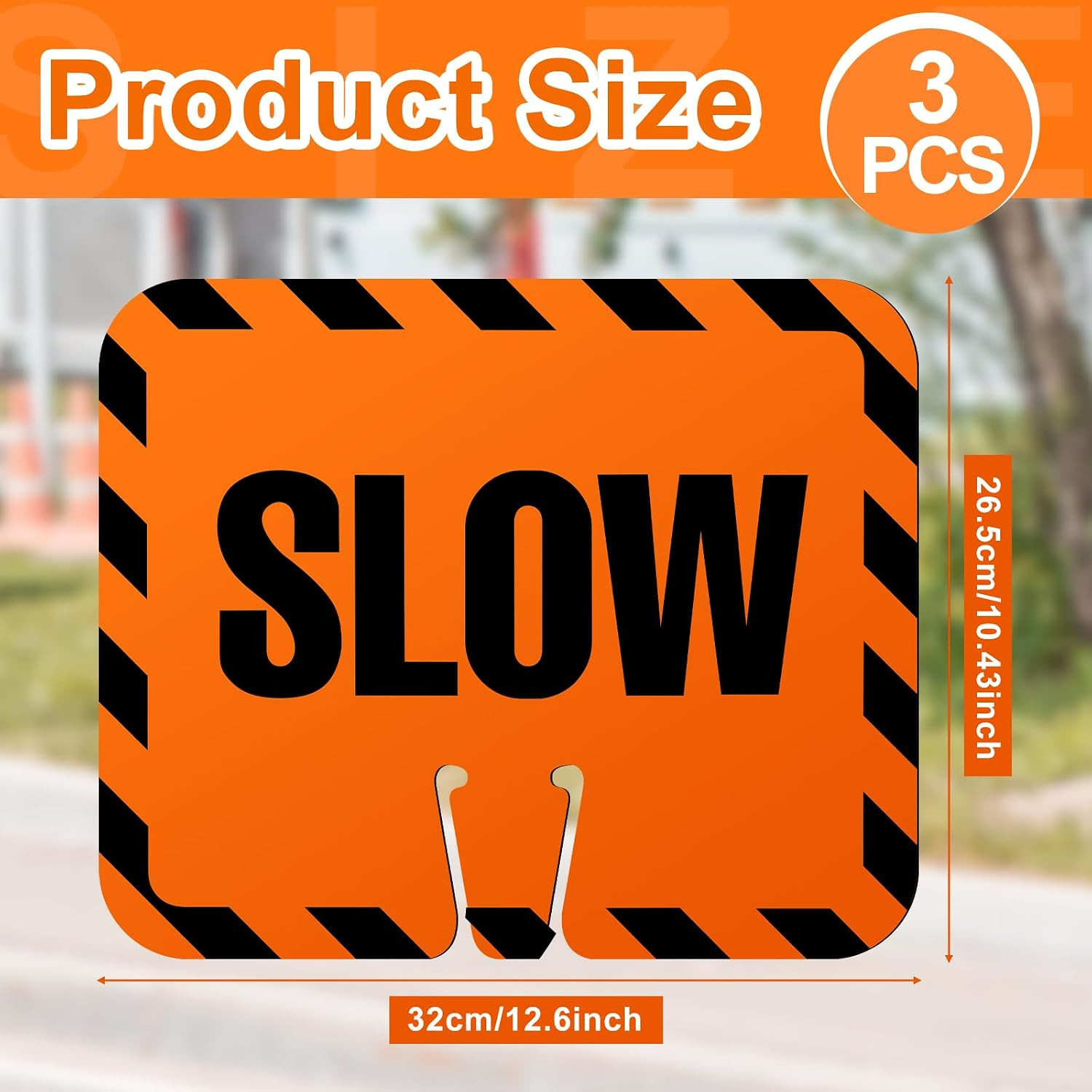 Pcs Slow Traffic Cone Signs, 12.6 x 10.4 Inch Slow Down Signs Road Traffic 3
