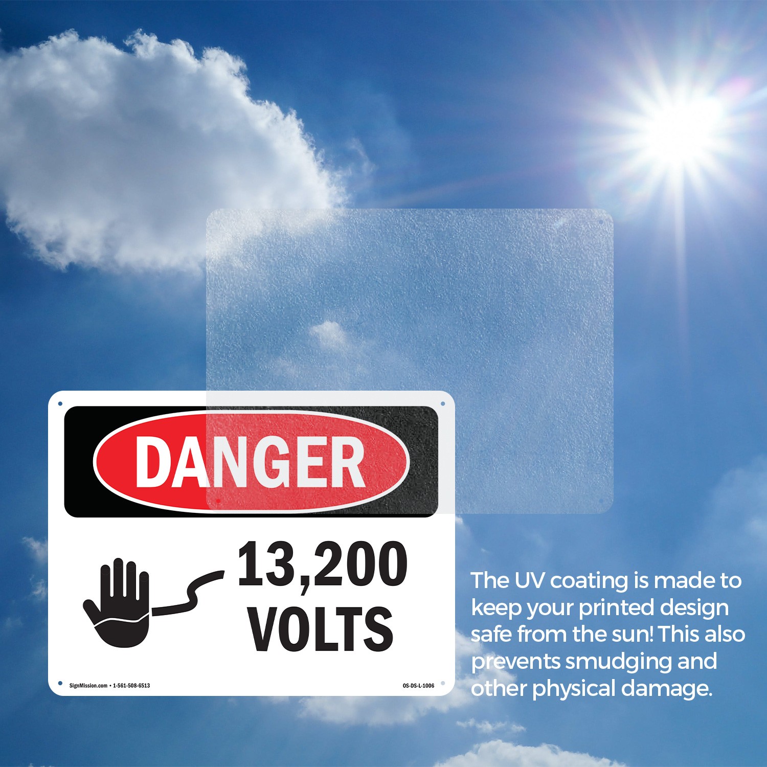 13200 Volts OSHA Danger Sign Metal, Plastic, Or Decal – 5 or 10 Pack