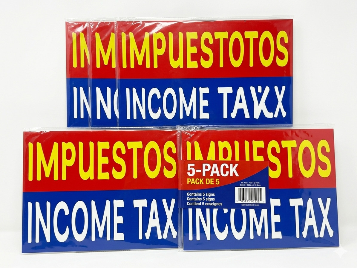 14inx17in Hillsuren 6 set Income tax, Banner sign for outdoor.