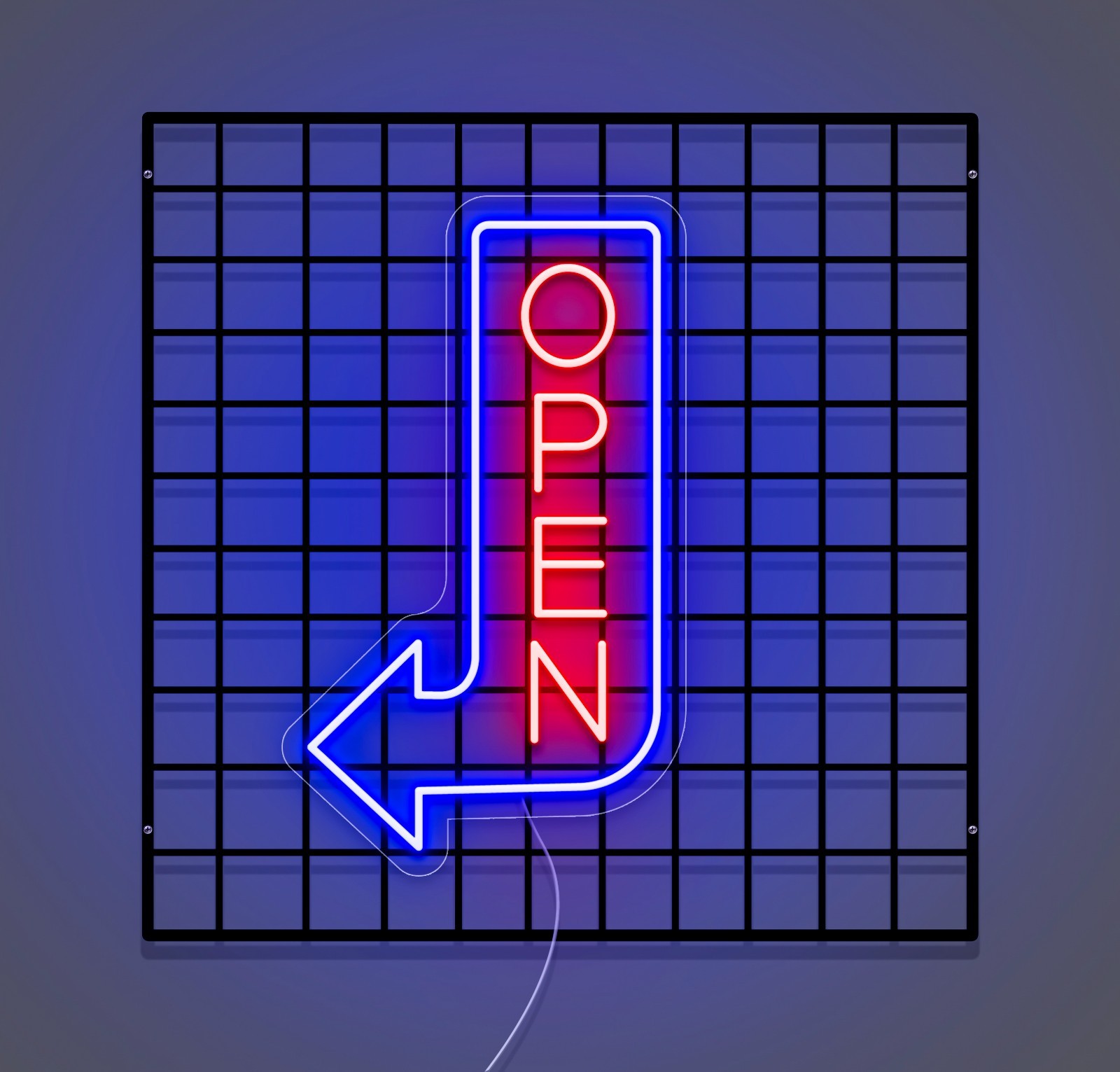 Double Sided Waterproof Open Sign Neon, Outdoor Vertical Arrow Custom Shop Neon