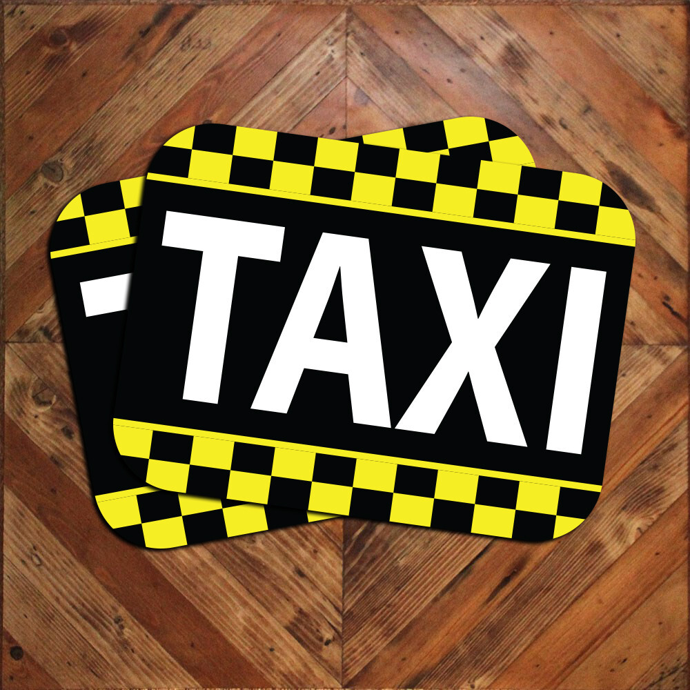 Pair (2) of TAXI Service Car Door Magnet Signs 9″x12″ Transportation Signage New