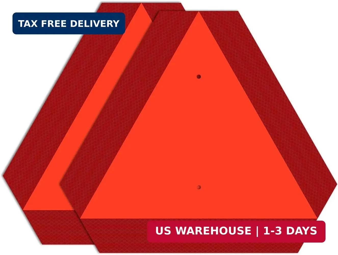 T&R Metal Slow Moving Vehicle Sign, Safety Triangle Sign – 2 Pack – 14 x16 Inche