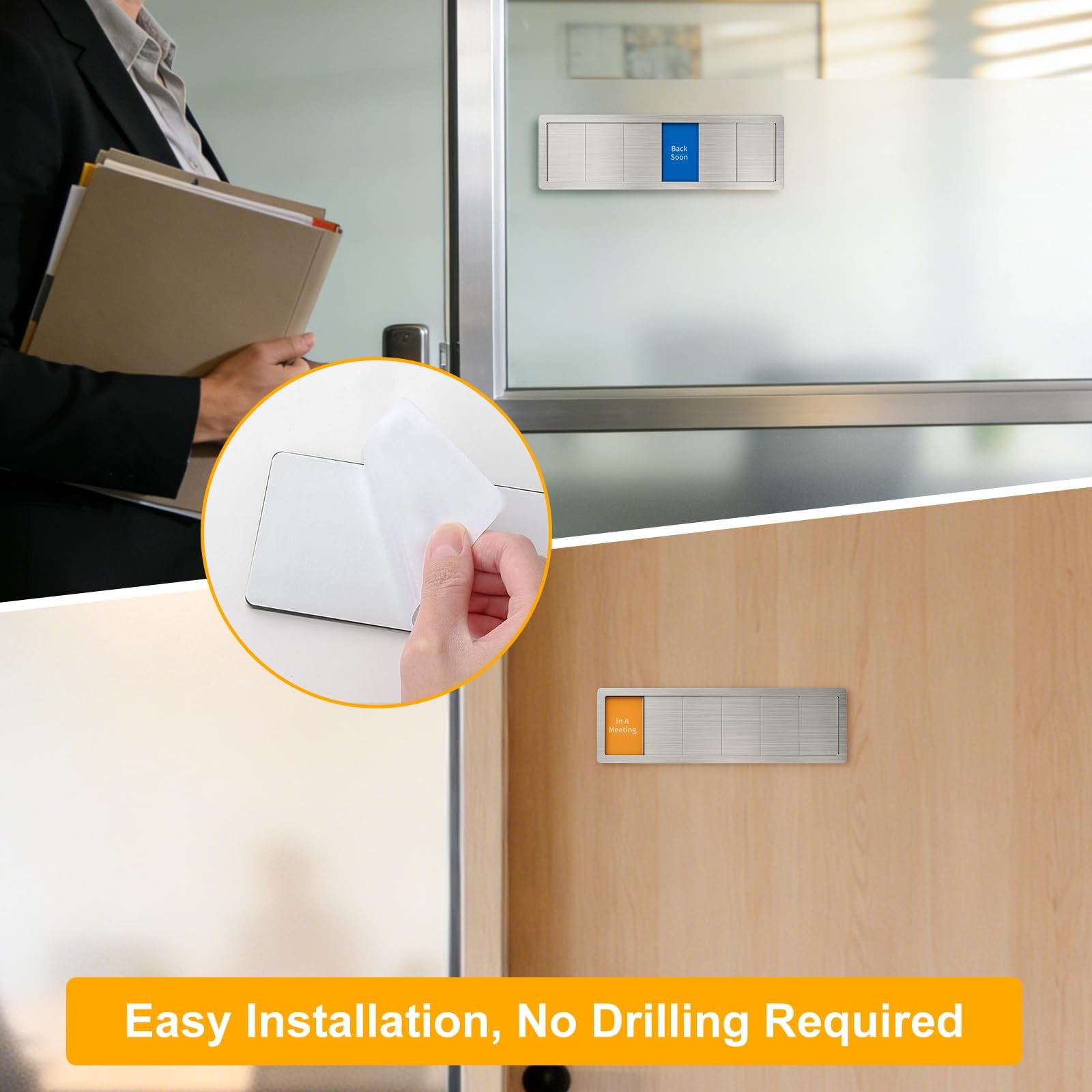 KitchenTour Office Door Signs, Stainless Steel 6 Options M, office room-6