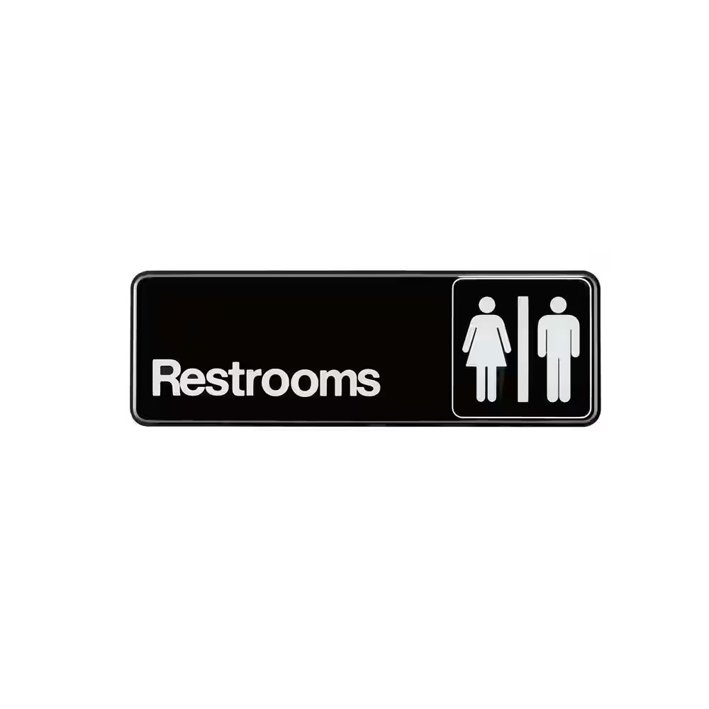3 In. X 9 In. Plastic Restroom Sign