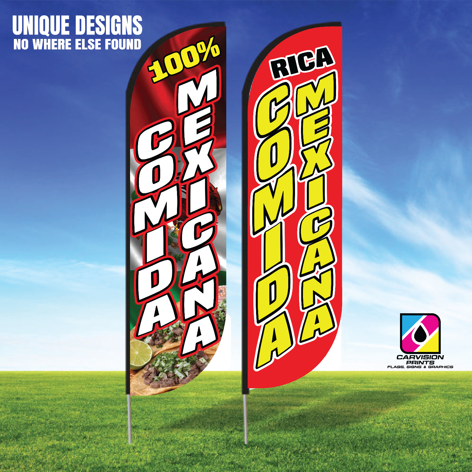 Mexican Food Full Curve Windless Swooper Flag Restaurant Tacos Tortas