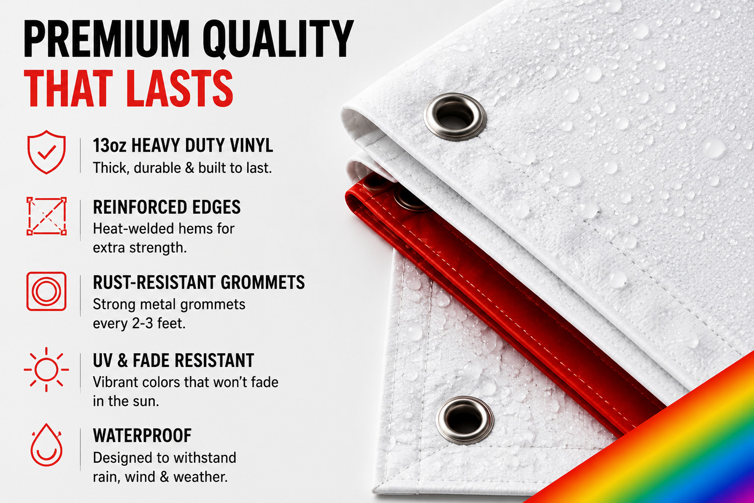 Custom Vinyl Banner Waterproof UV Resistant 13oz Heavy Duty Outdoor Sign