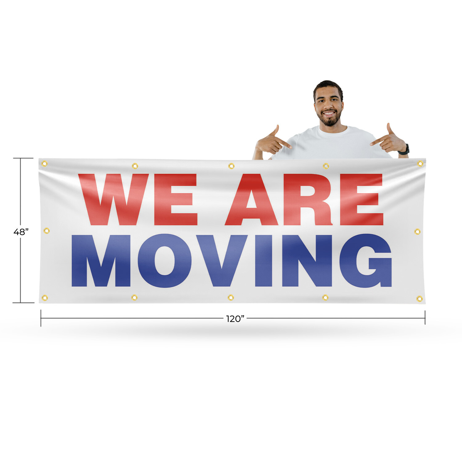 We Are Moving Vinyl Banner Sign with Metal Grommets Heavy-Duty Single-Sided