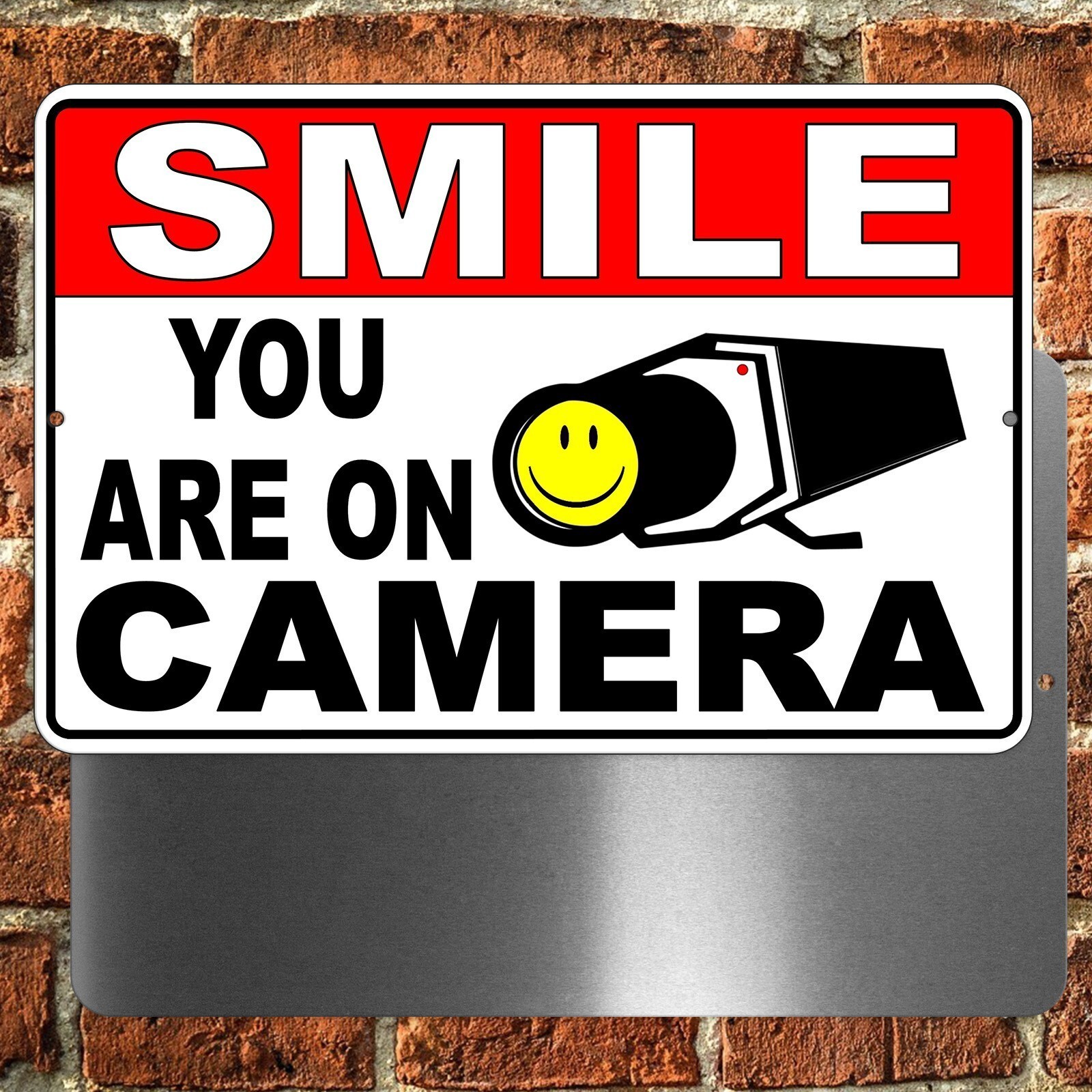 Smile You Are On Camera 8″ x 12″ Sign Metal warning video surveillance security