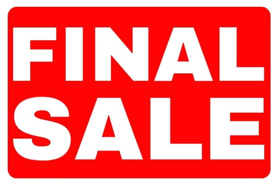 Final Sale Business Retail Counter Informational Sign | Plastic | 12″w x 8″h