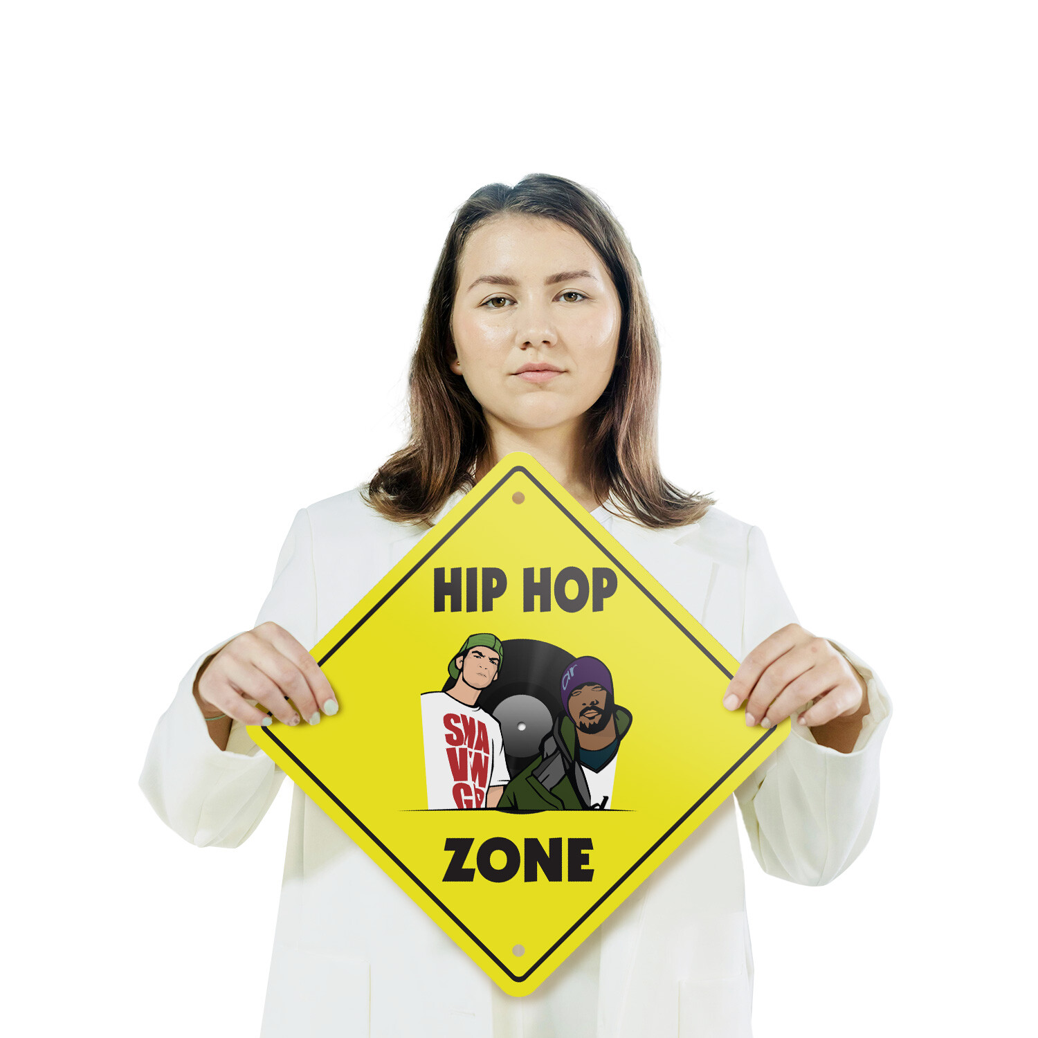 Hip Hop (3 Pack) Plastic Street Sign Crossing Warning Vintage Rustic Beware