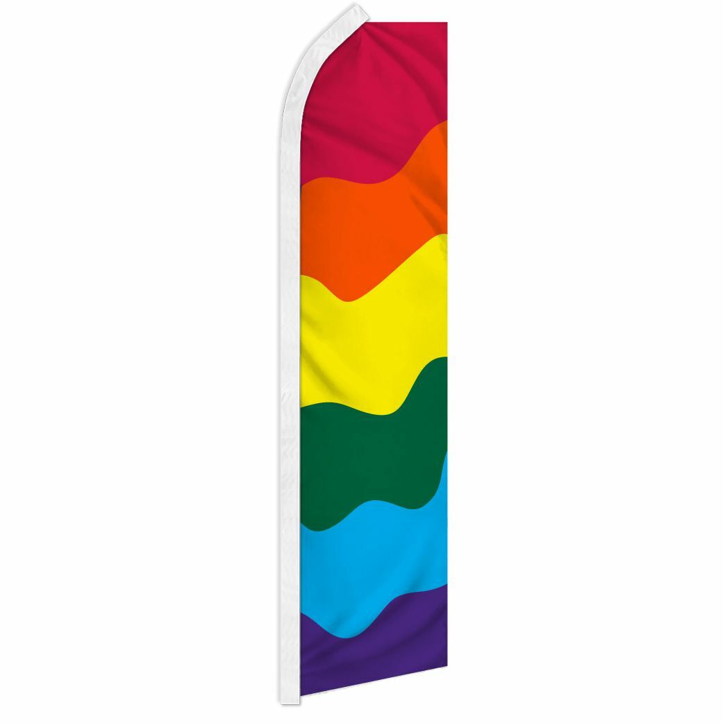 “RAINBOW” advertising super flag swooper banner business sign multi-color pride