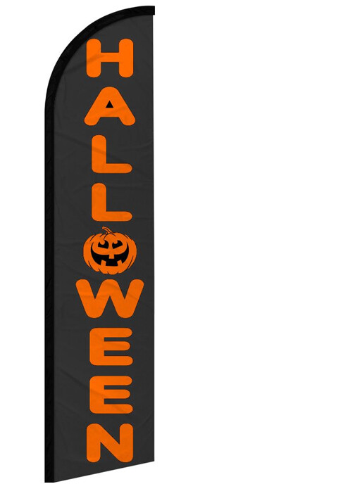 Halloween Windless Swooper Feather Flag 2.5×11.5 ft Tall Banner Sign kf