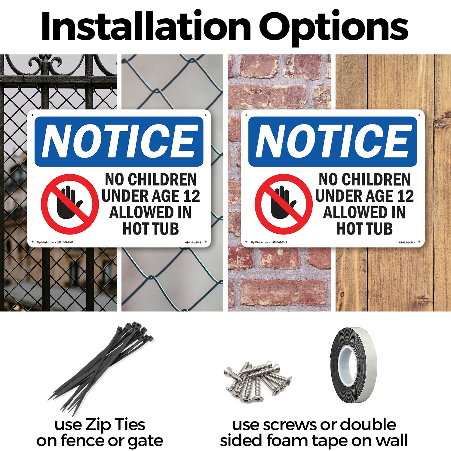 No Children Under Age 12 Allowed OSHA Notice Sign Metal, Decal – 5 or 10 Pack