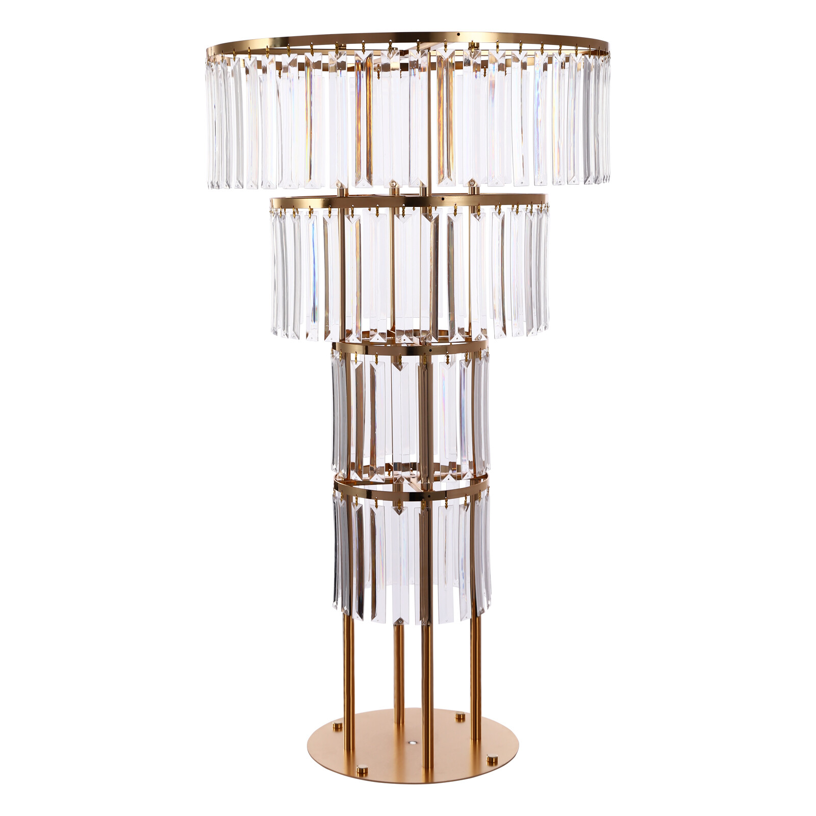 Wedding Gold Crystal Flower Stand, Round Pedestal Stand, Crystal Flower Stand~