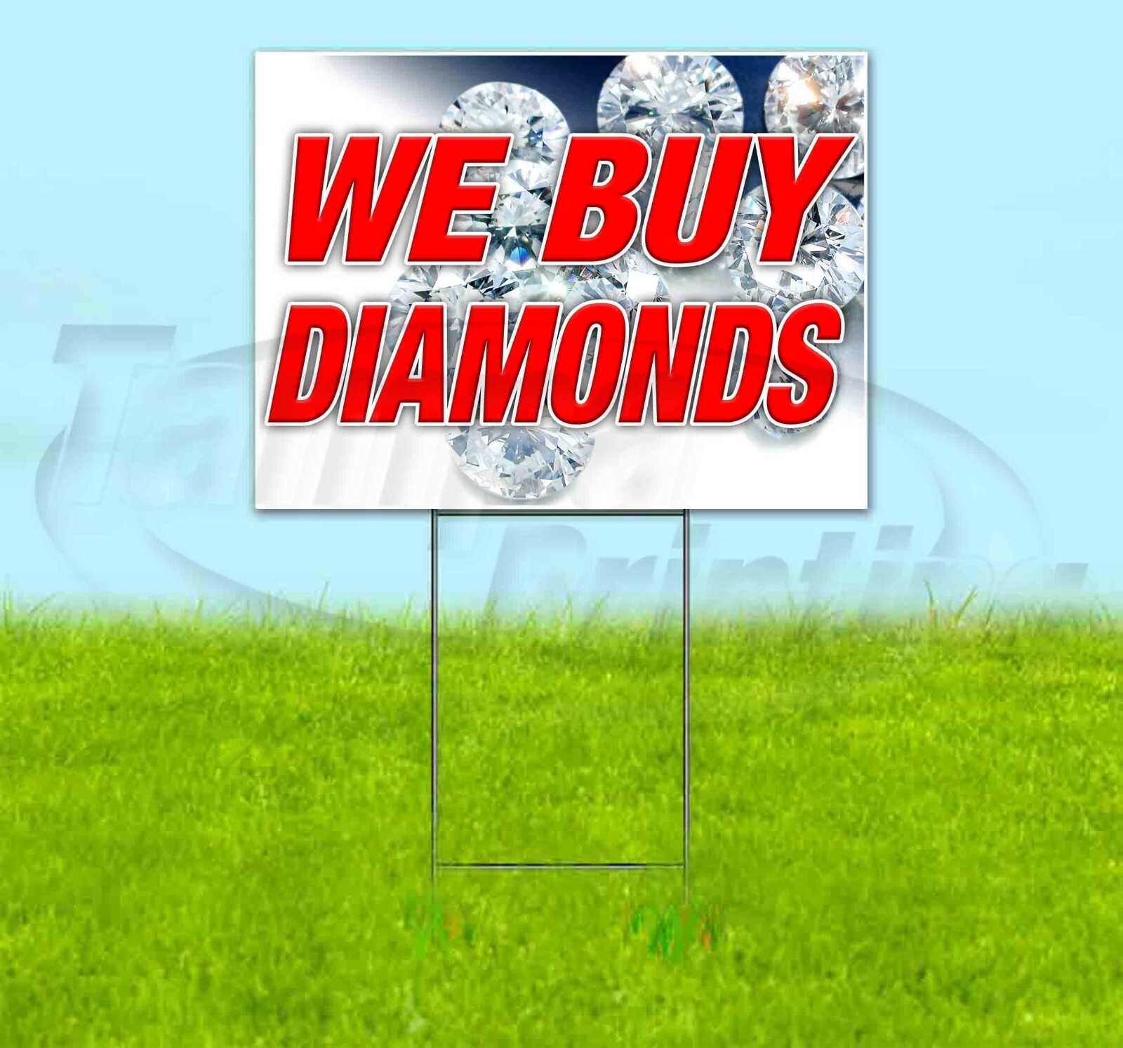 WE BUY DIAMONDS 18×24 Yard Sign Corrugated Plastic Bandit Lawn USA