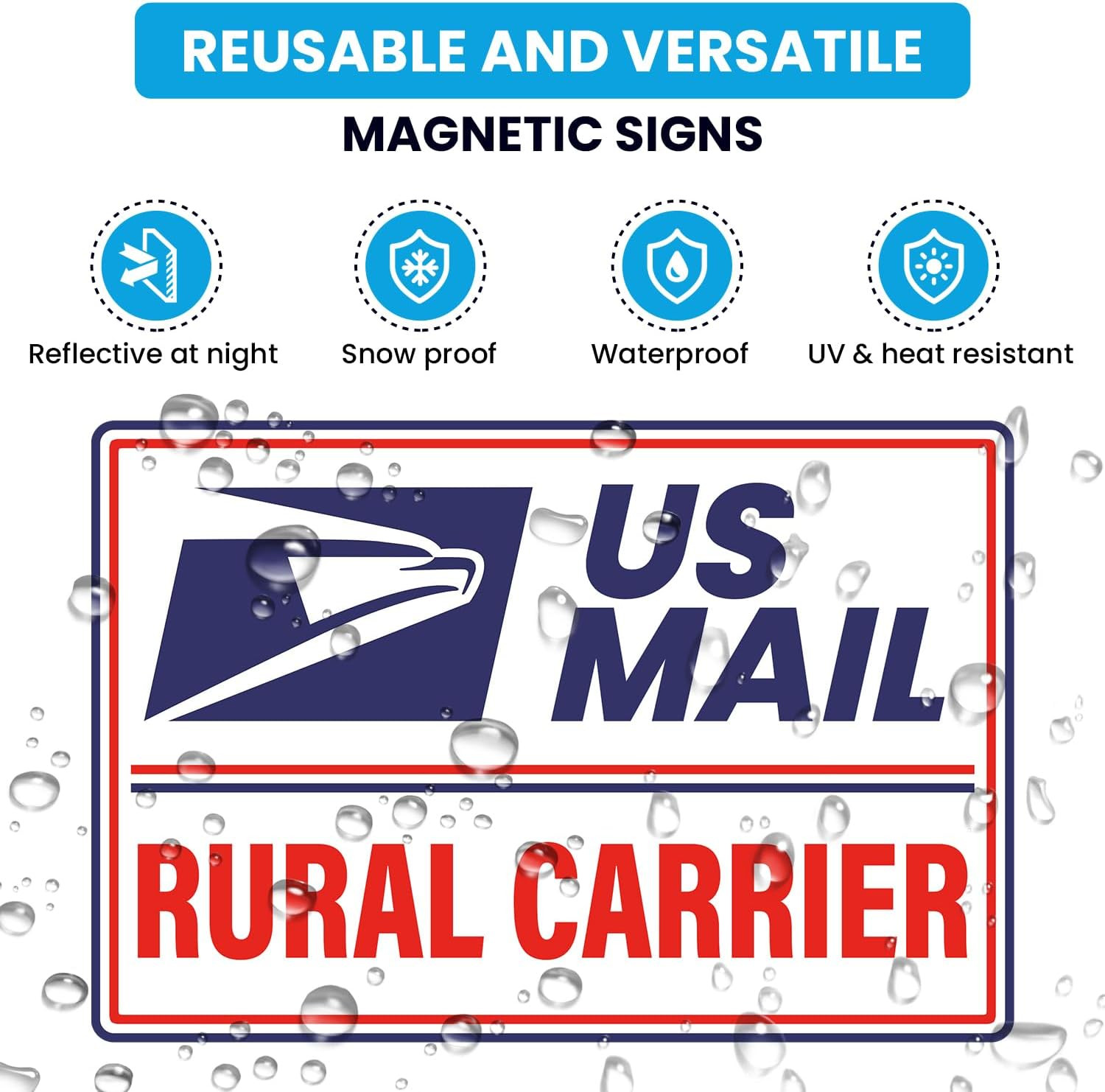 (3 Pack) U.S. Mail Delivery Driver Magnetic Signs U.S. Rural Delivery Carrier