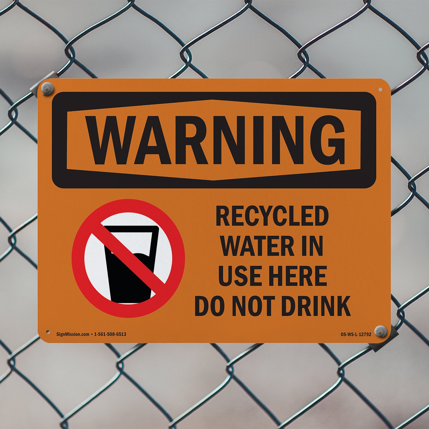 Recycled Water In Use Here Do Not Drink OSHA WARNING Sign, Decal 5 or 10 Pack