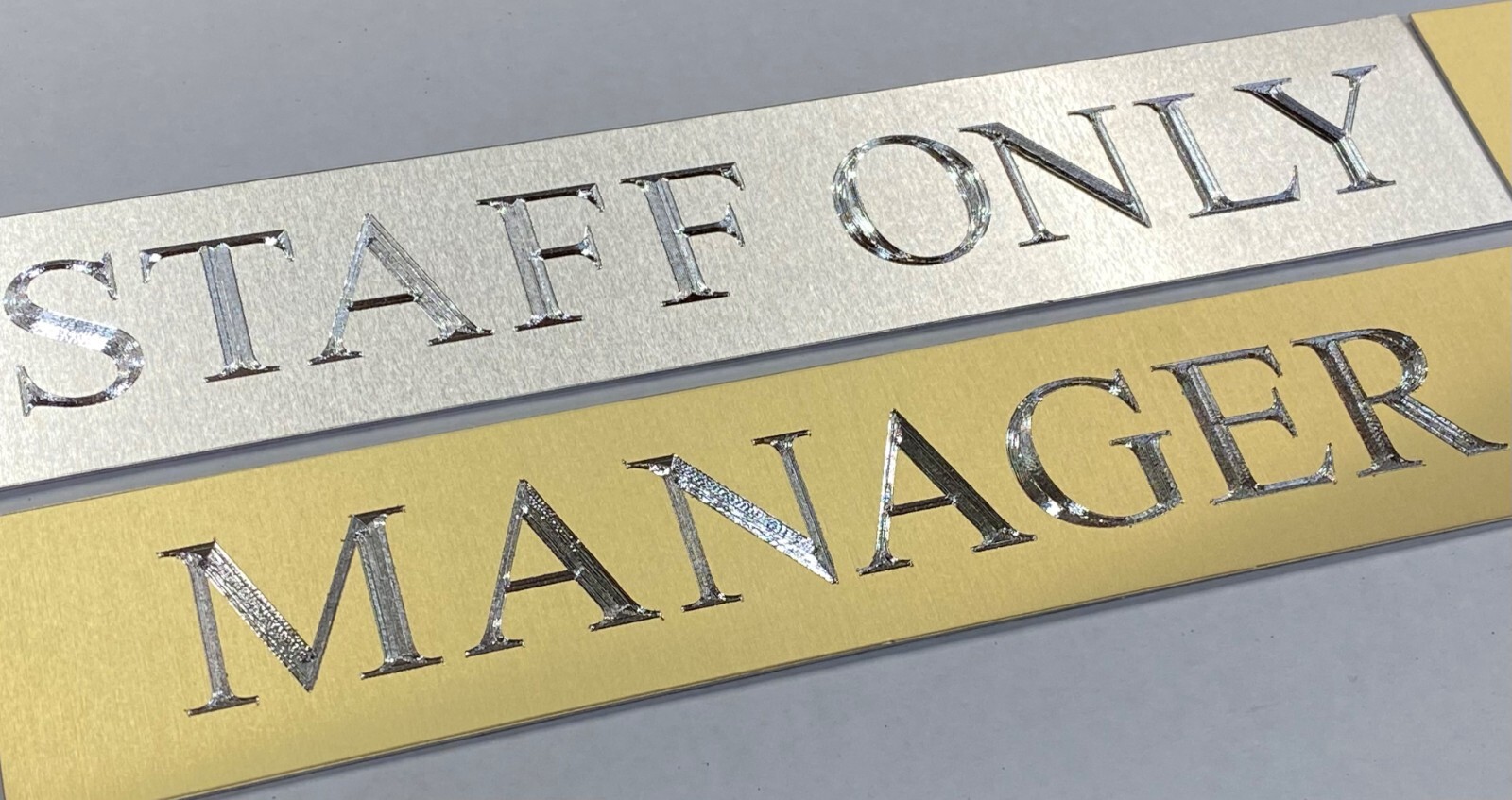 Engraved 10×2 8×2 Custom Name Plate Office Wall Door Desk Metal Sign Plaque