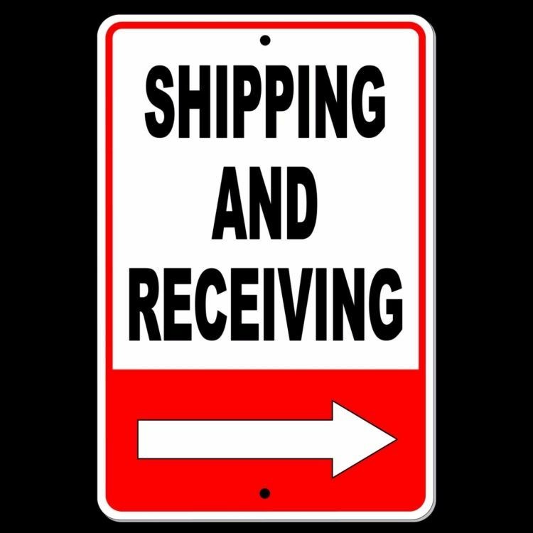 Shipping And Receiving Arrow Right Metal 8″ x 12″ Sign SI032