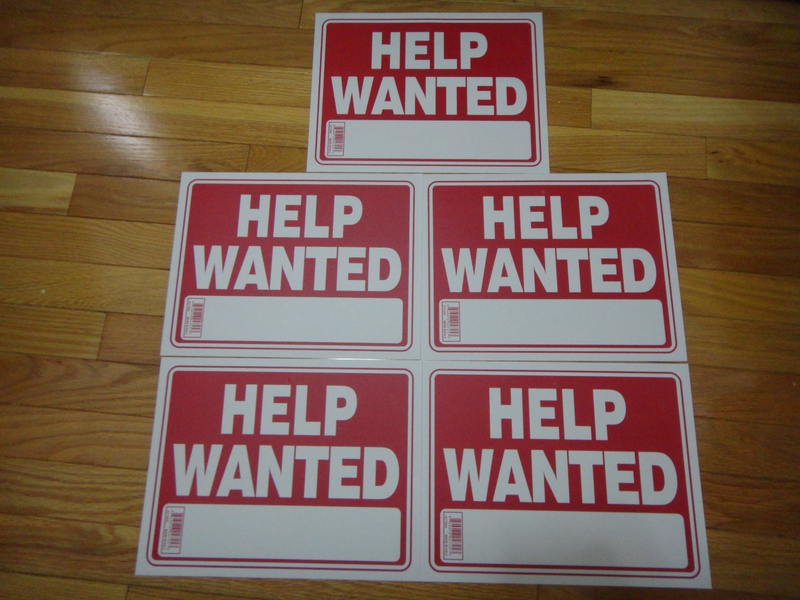 5 Pcs Red & White Flexible Plastic “HELP WANTED ” Sign 9 x 12 Inch US Seller