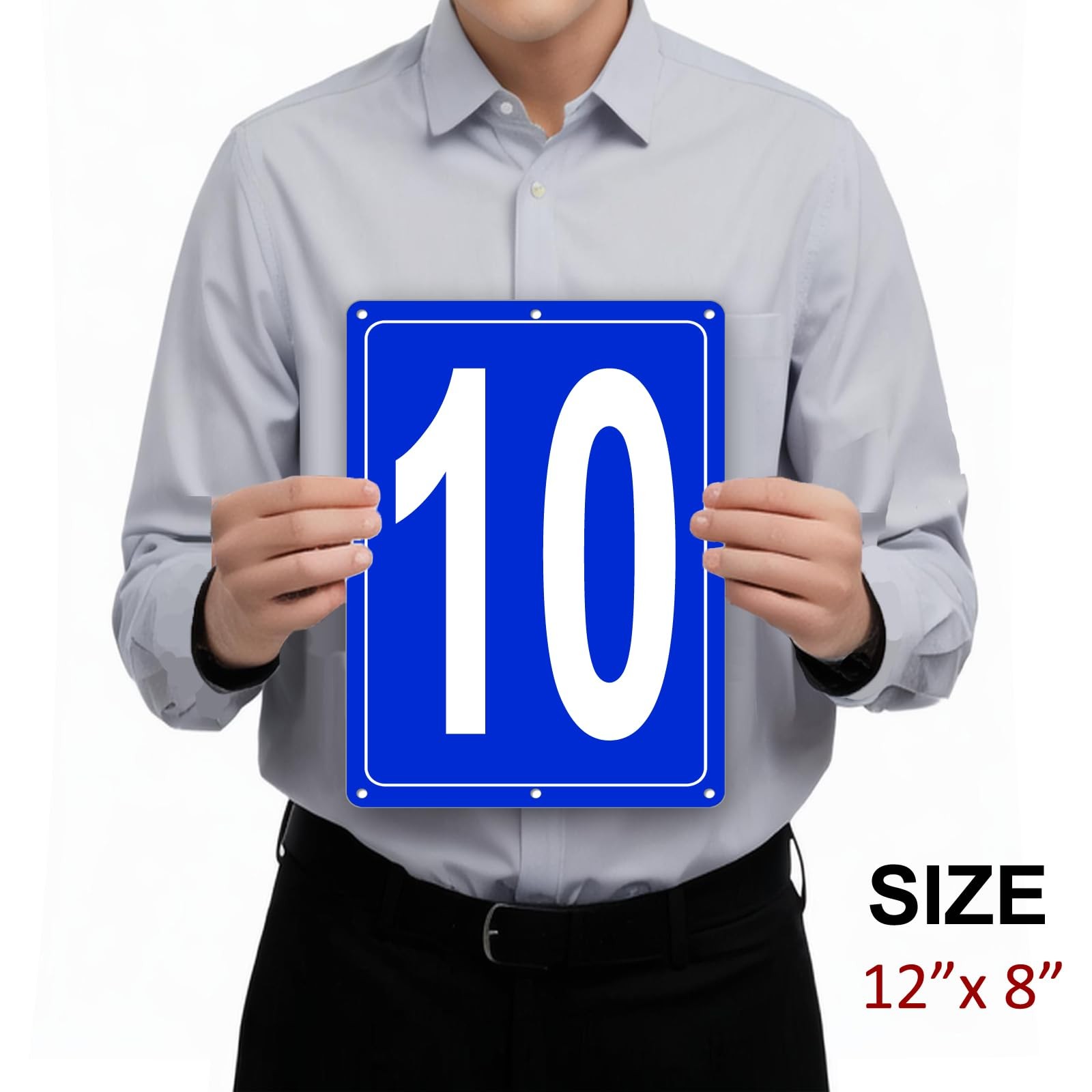 Numbered Sign 10, Aluminum Number Signs for Tennis Court, 12×8 inches Signage…