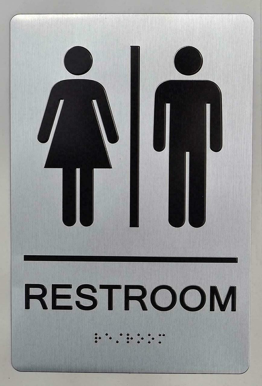 California Title 24 Geometric All Gender Restroom Sign Paired Set 6×9