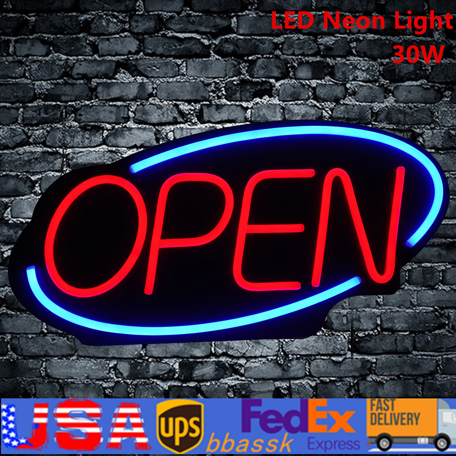 LED Open Sign Bright Neon Light Large for Restaurant Bar Pub Shop Store Business