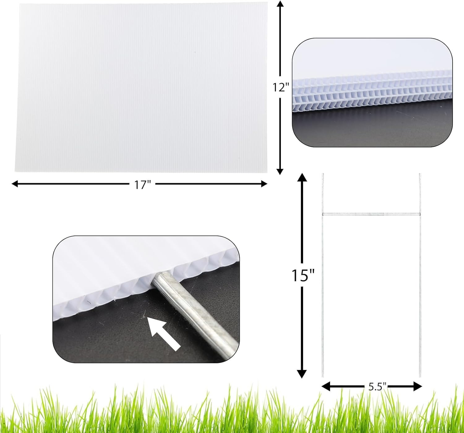 Customizable 17×12″ White Yard Signs – Ideal for Decoration & Instructions!