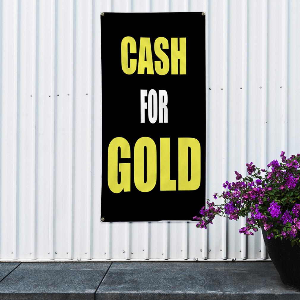 Vertical Vinyl Banner Multiple Sizes Cash for Gold Promotion Business Business