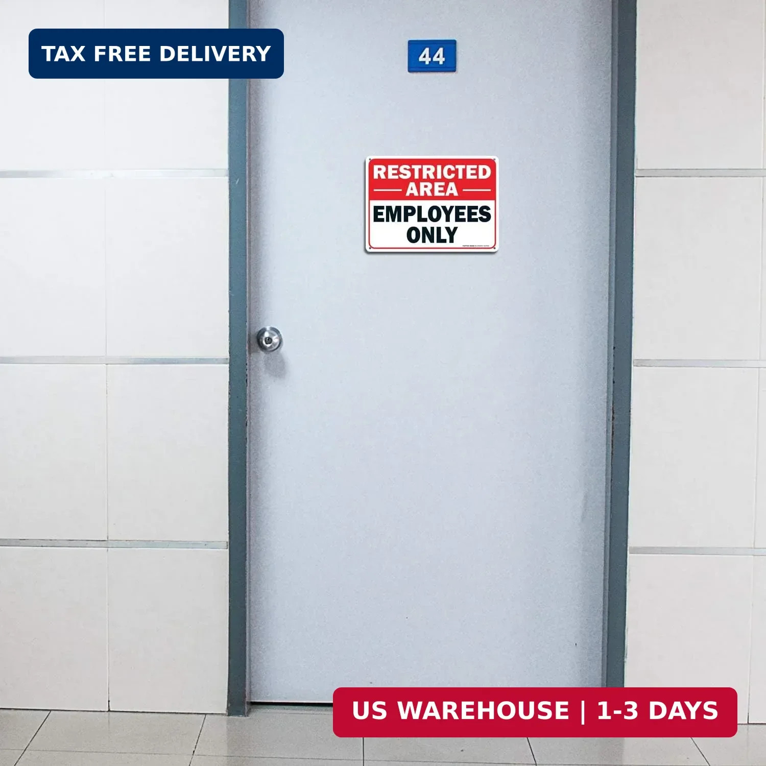 (2 pack) Faittoo Restricted Area Employees Only Sign, 10 x 7 Inches .40 Rust Fre