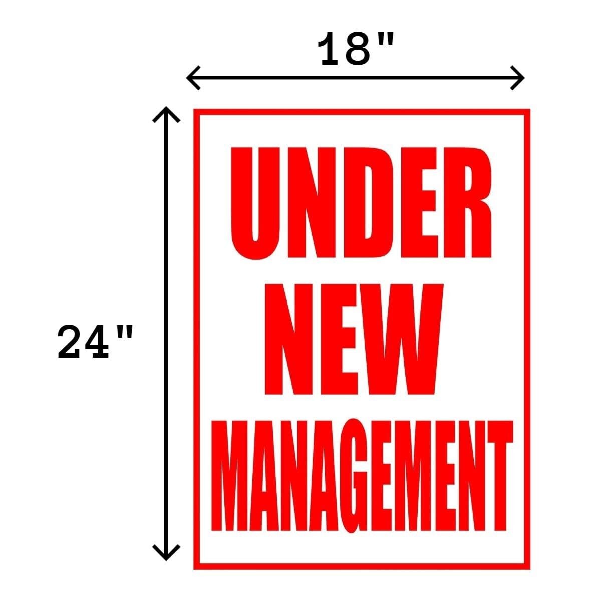Under New Management Retail Window Display Paper Signs | Pack of 6 | 18″w x 24″h
