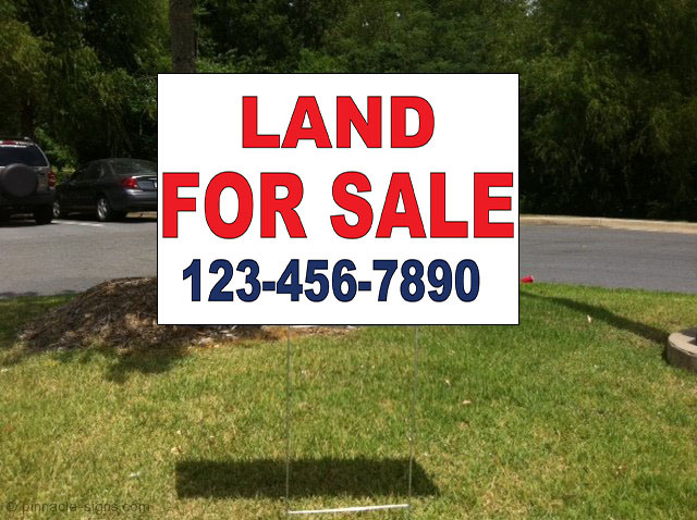 Land For Sale Phone Custom Red Blue Custom Plastic Yard Sign /Free Stakes