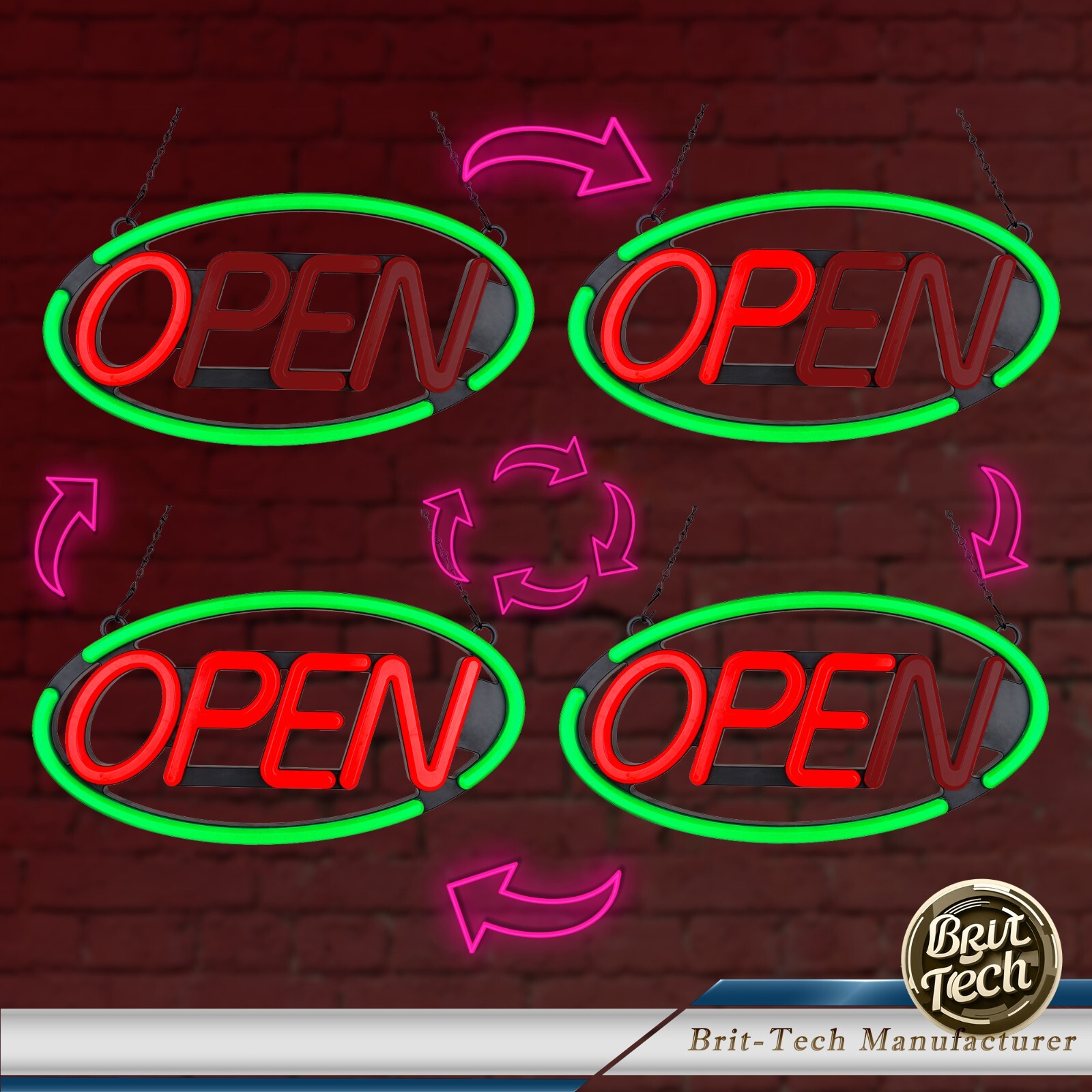 Large LED Open Sign 24″ Neon Bright Light for Business Restaurant Bar Store Shop
