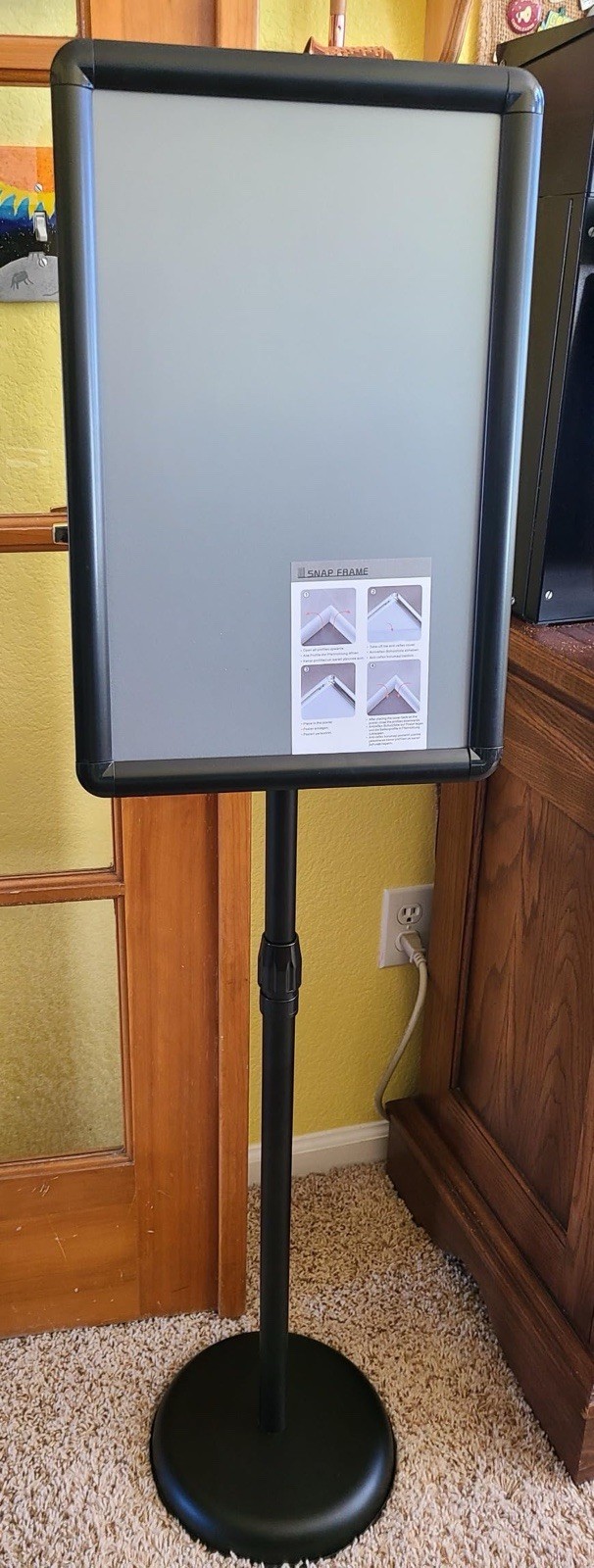 Heavy-Duty Pedestal Poster Sign Holder Floor Standing Outdoor and Indoor