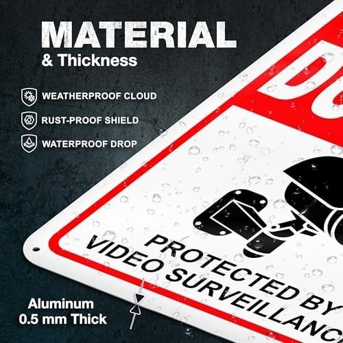 2 PC No Dumping Signs, Reflective 7 x 10 Aluminum No Littering Signs with Video