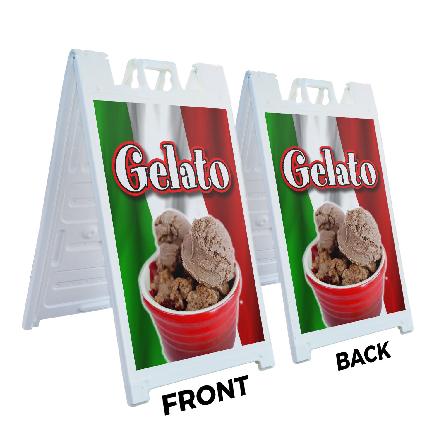 A-frame Sidewalk Gelato 24″ x 36″ Double Sided A-Frame Sidewalk Sign
