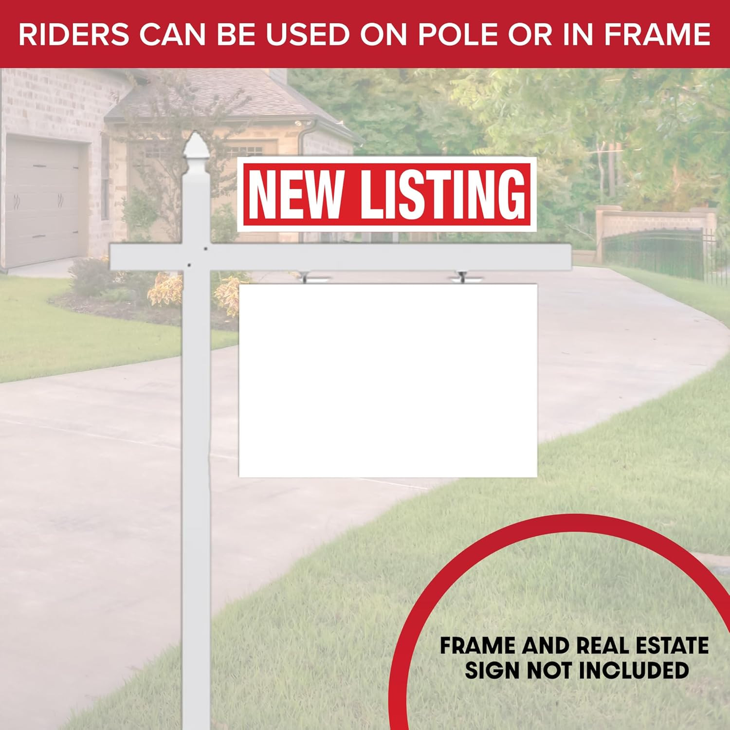 | Real Estate Sign Rider Kit, 6X24 Inch | Sold, Coming Soon, New Listing, Open H