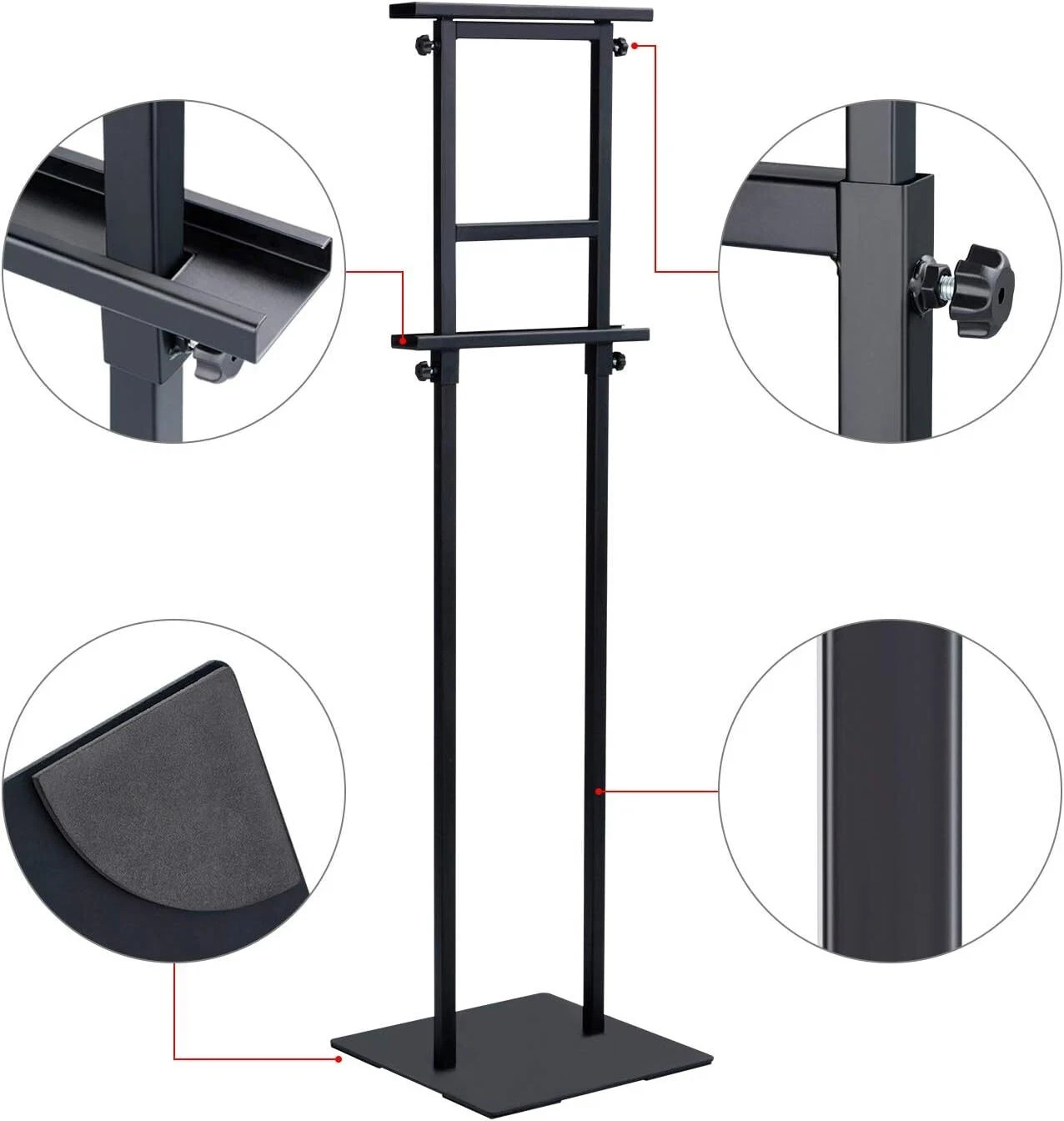Klvied Heavy Duty Poster Stand with Non-Slip Mat Base, Adjustable Pedestal Si…
