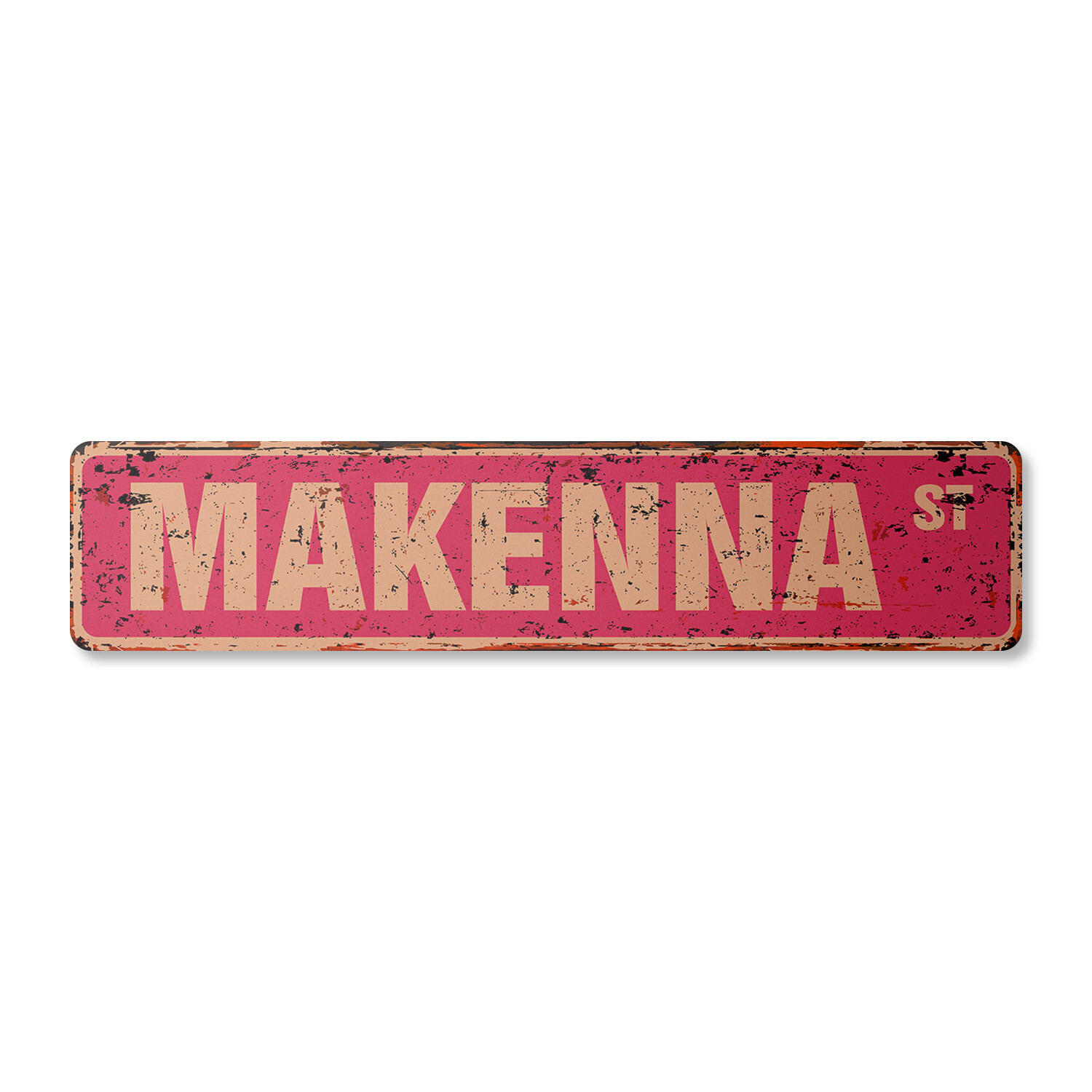 MAKENNA Vintage Street Sign Childrens Name Room Metal Sign