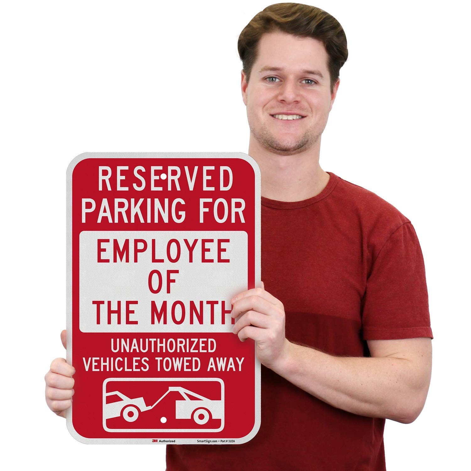 SmartSign-K-5090-EG “reserved Parking Employee Month” Sign 12″ x 18″ 3M