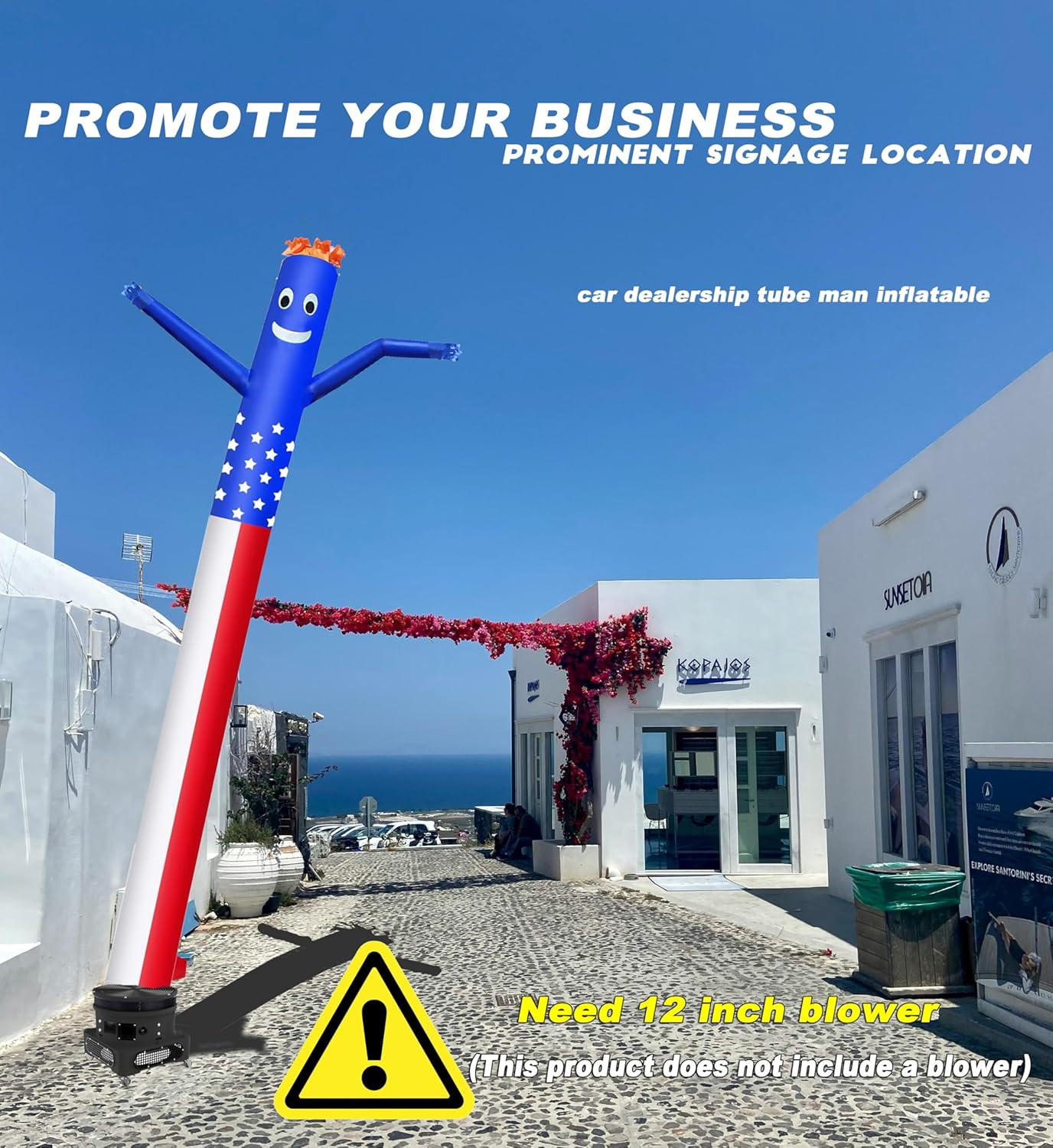 10 FT Inflatable Tube Man for 12”/30Cm Blower (Blowers Not Included) Air Pup…
