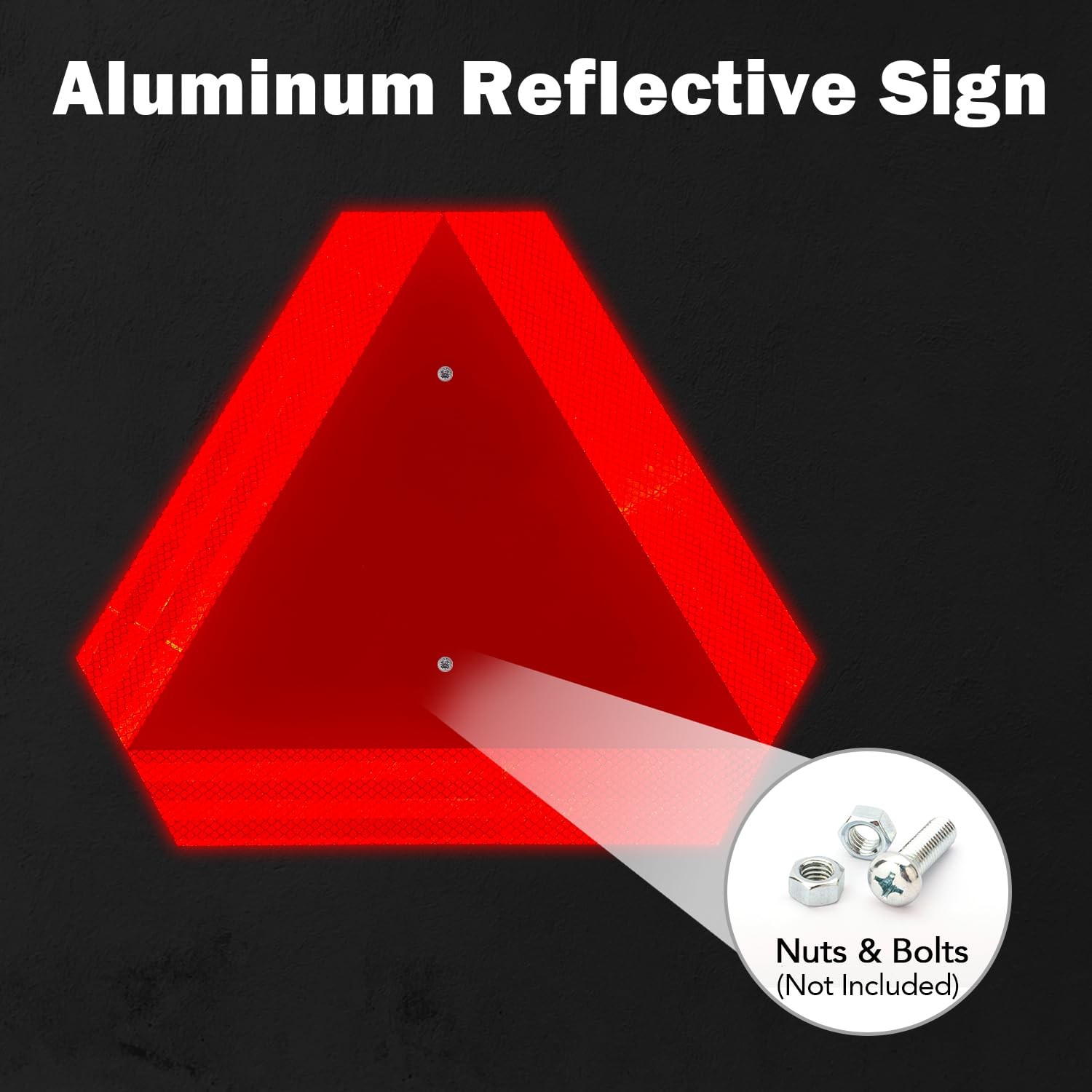 Metal Slow Moving Vehicle Sign, Safety Triangle Sign – 14 x16 Inches – Reflec…