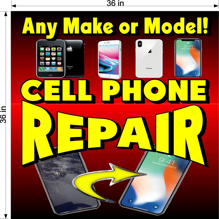 NEW! PERFORATED WINDOW VINYL DECAL 3′ X 3′ CELL PHONE REPAIR UNLOCKING