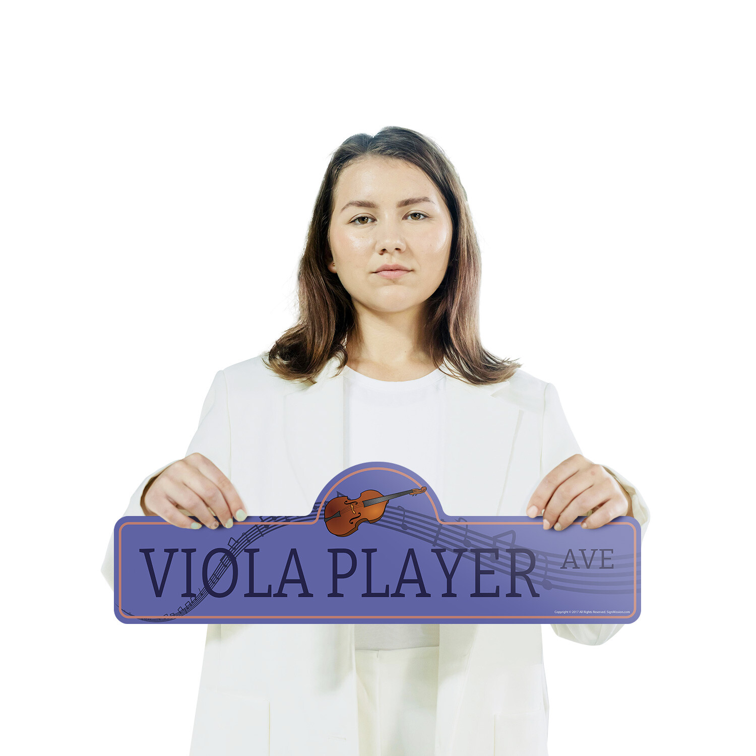 Viola Player (3 Pack) Plastic Street Sign Crossing Warning Vintage Rustic Beware