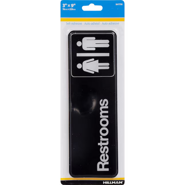 Hillman Sign Center Unisex Restroom 3-in x 9-in Acrylic Restroom Sign