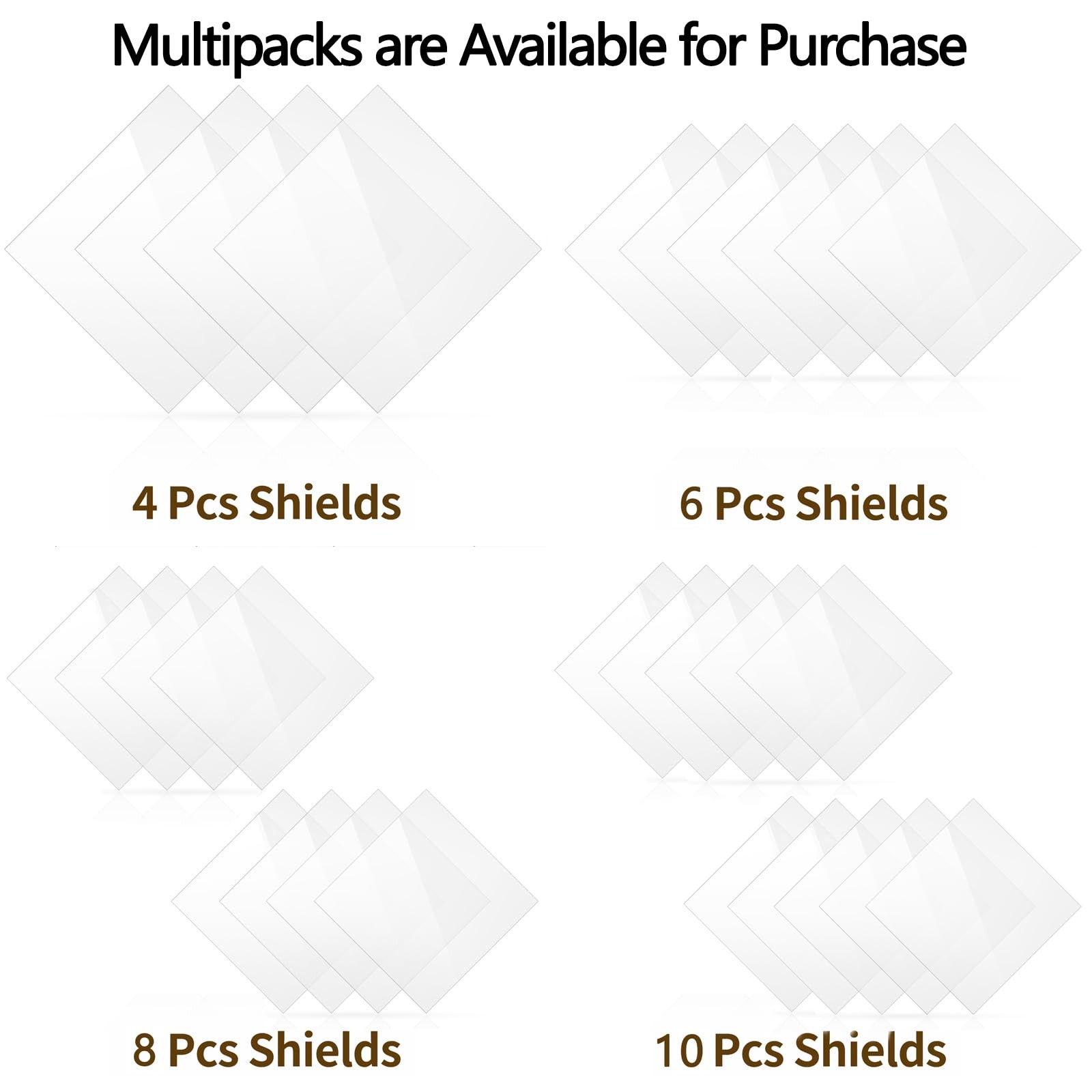 “4-Pack Hazmat Placard Holder Shields 10.75″”x10.75″” Clear Polycarbonate”