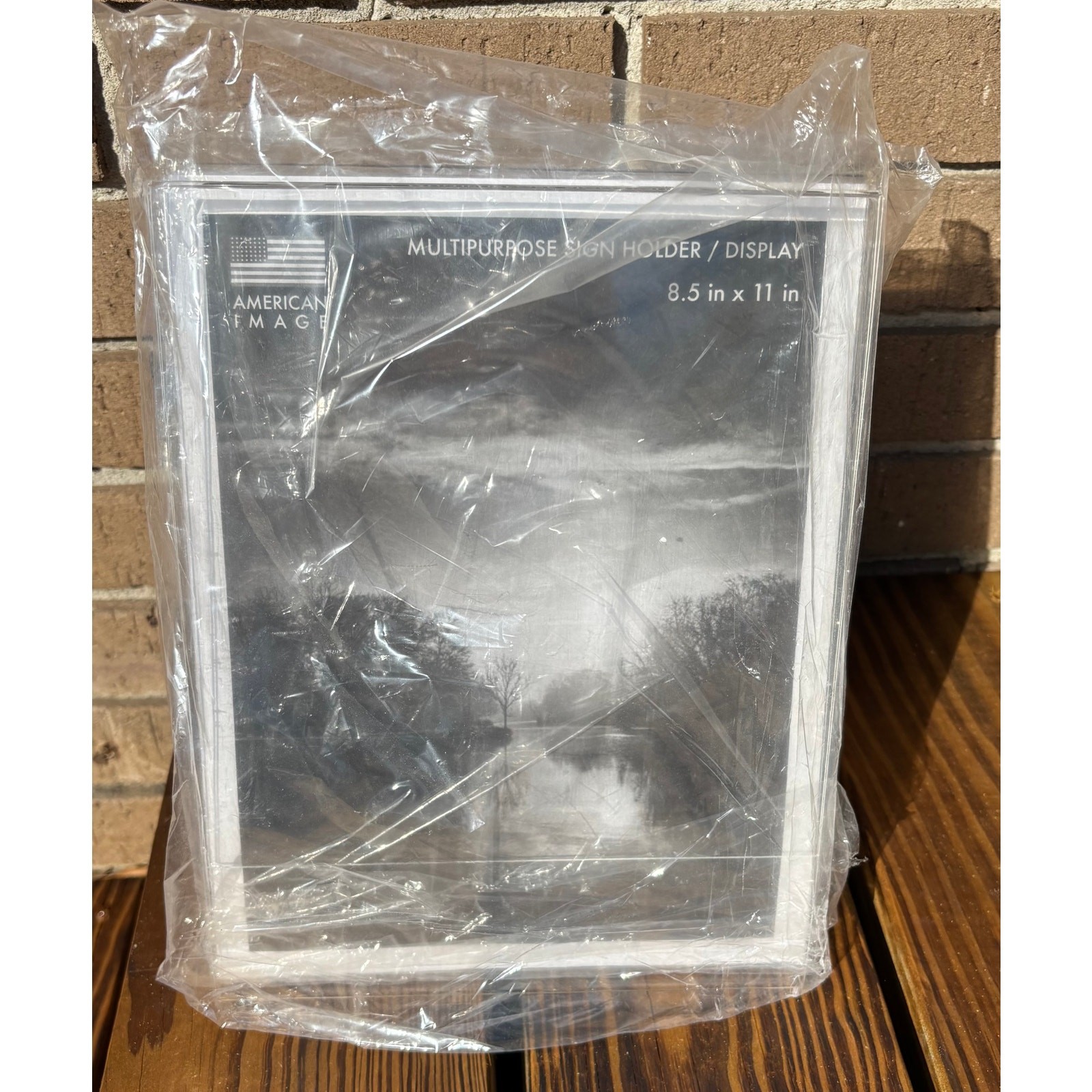 Acrylic Photo Frame 8.5×11 Vertical Clear Plastic Display Sign Picture Easel NWT