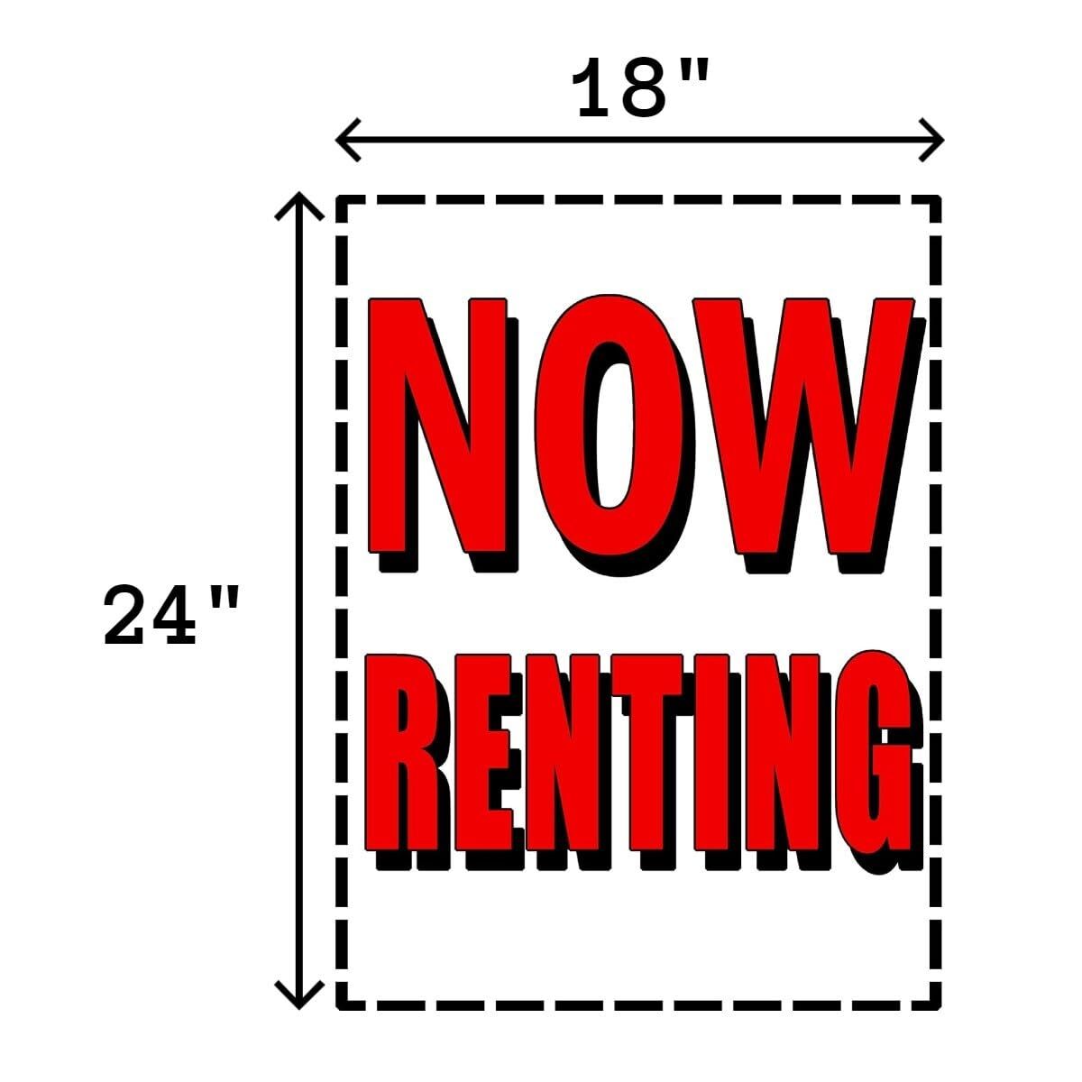 Now Renting Retail Window Display Paper Signs | Pack of 6 | 18″w x 24″h